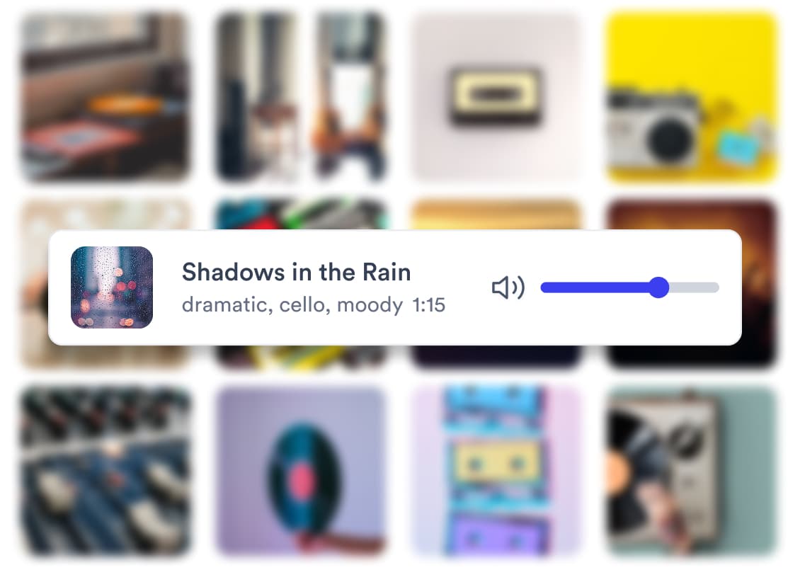 AI-selected background music matched to the tone of a recording.