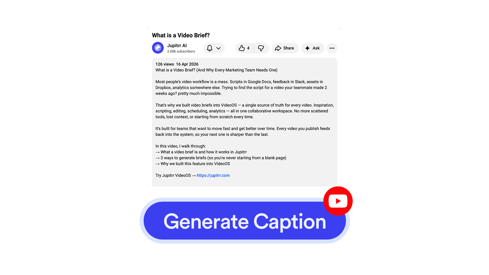 YouTube Shorts Caption Generator