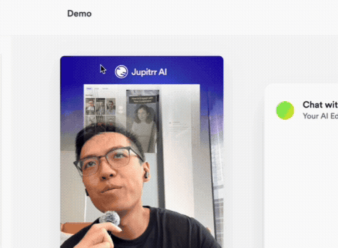 Demo of using Levio chat-to-edit feature on Jupitrr AI