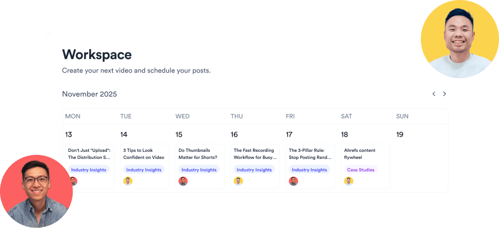 Jupitrr workspace with teammates publishing to shared social accounts without sharing passwords.