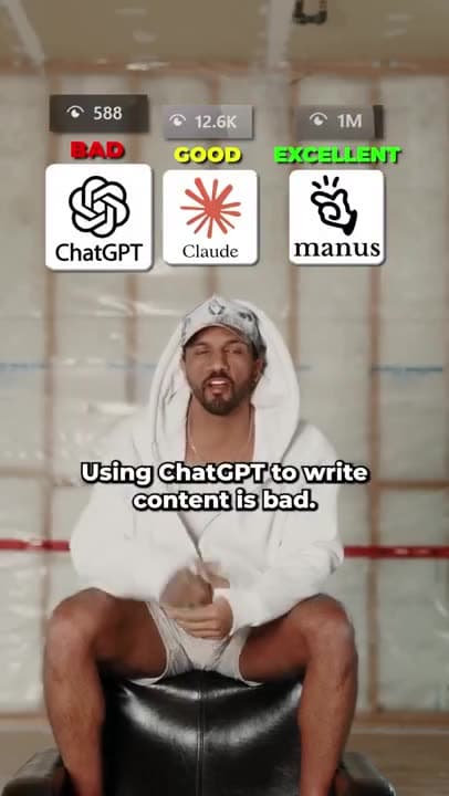 Using ChatGPT to write content is bad. Using Claude is good. But using Manus AI is excellent.