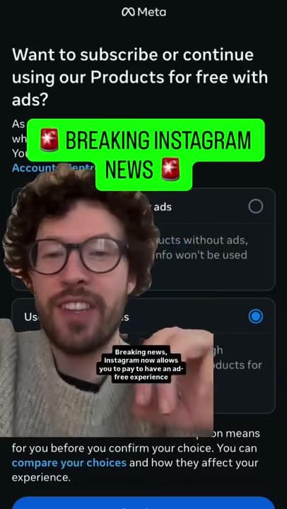 Breaking news, Instagram now allows you to pay to have an ad-free experience.