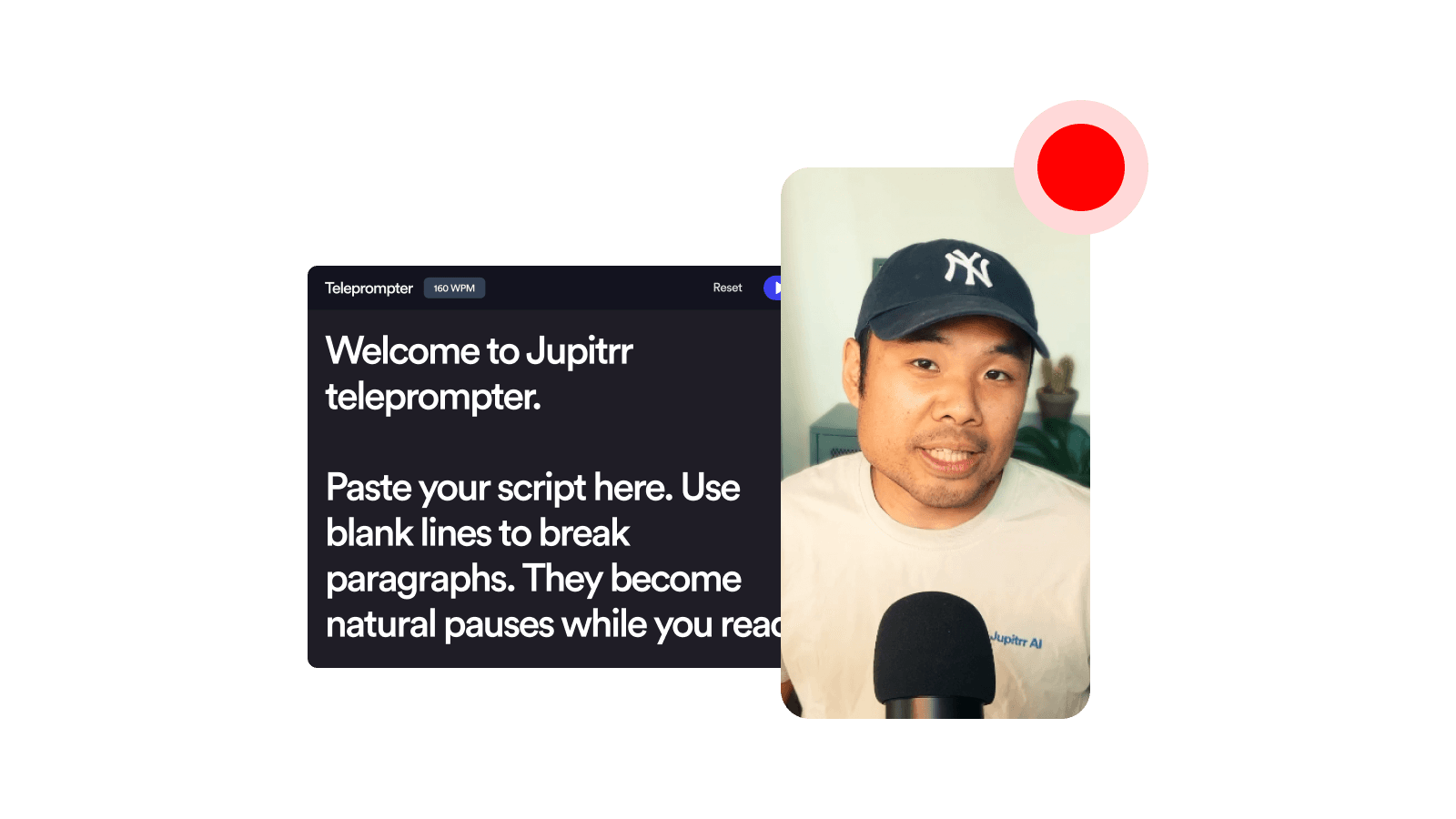 Teleprompter & Portrait Camera Recorder