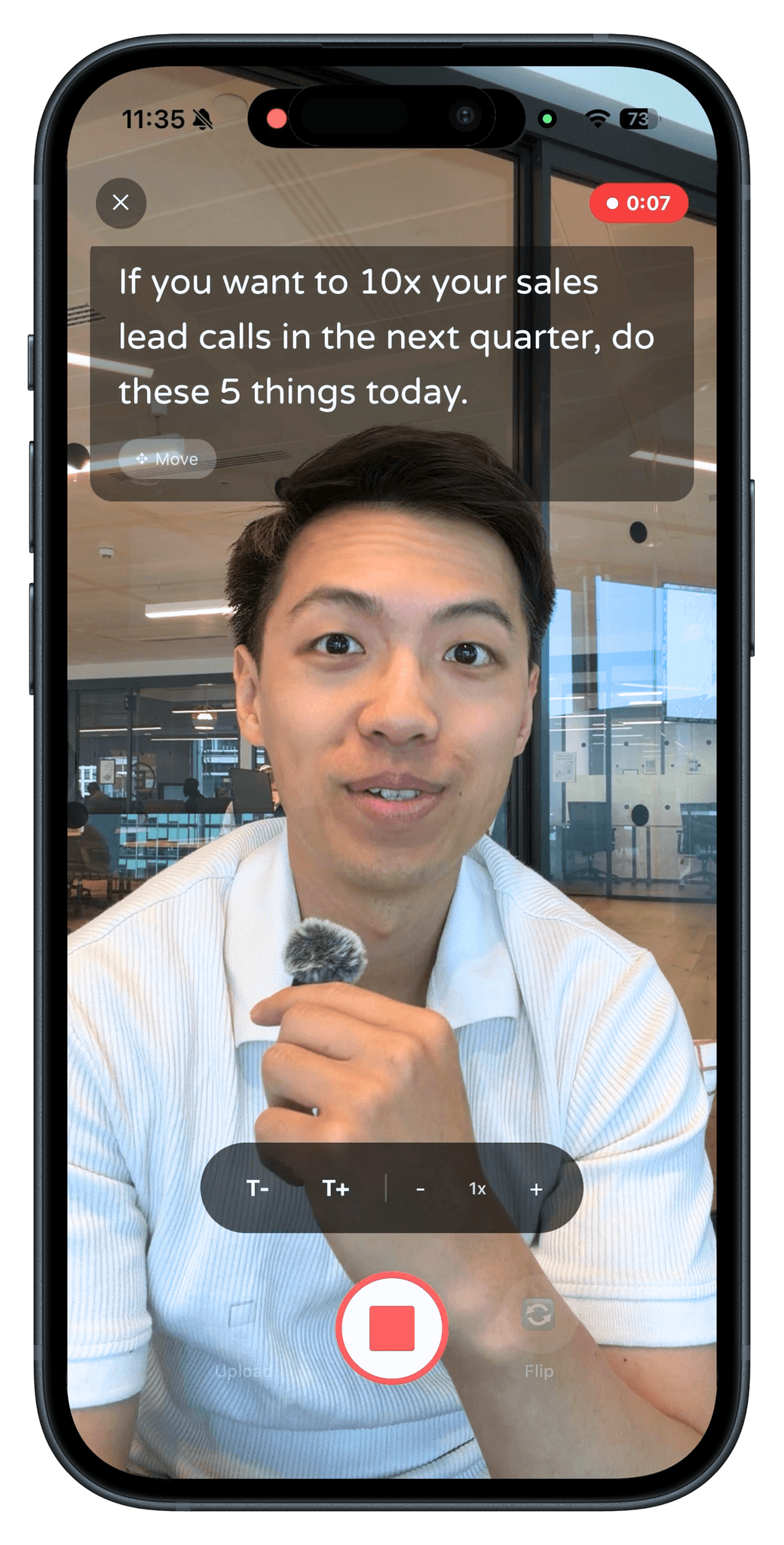 Teleprompter app recording on phone